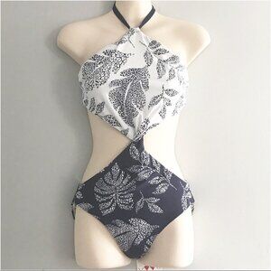 Red Carter Reversible Navy White Tropical Coconut Nautical One Piece Swimsuit 6